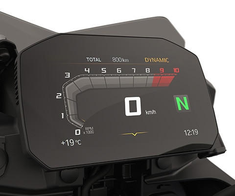 TFT display with Connectivity of the BMW F 800 GS