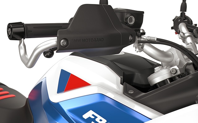 Enduro hand protector including metal brackets for the F 900 GS in the GS Trophy version