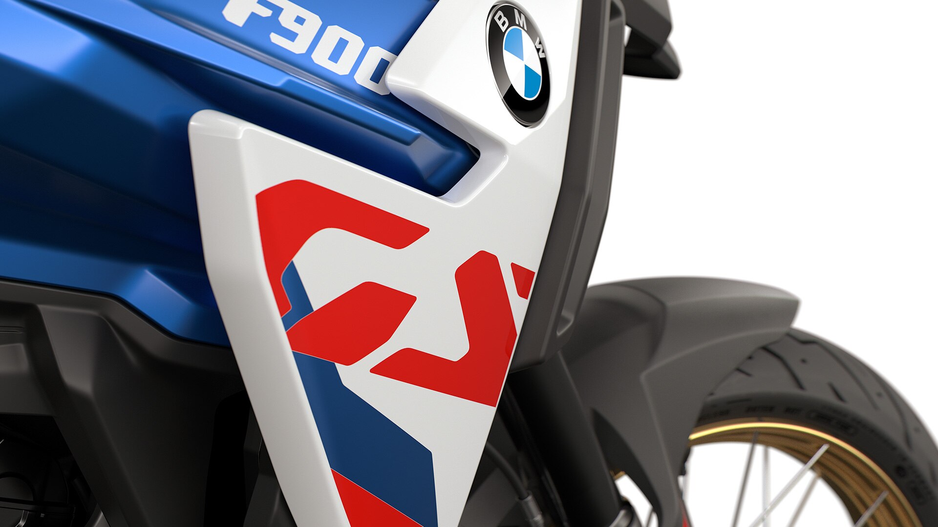 The distinctive GS logo on the F 900 GS from BMW Motorrad