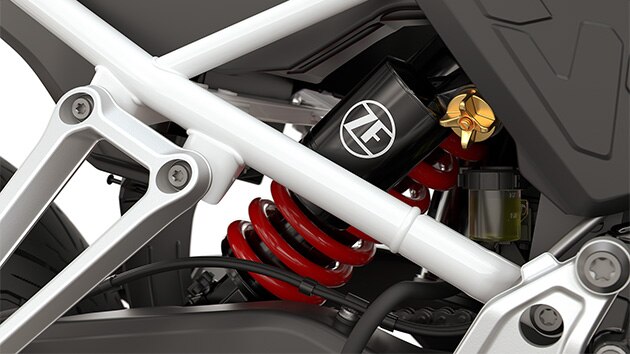 The adjustable suspension strut is part of the Enduro Pro package of the F 900 GS from BMW Motorrad.