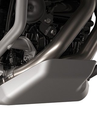 The standard aluminium underride guard of the F 900 GS Adventure by BMW Motorrad