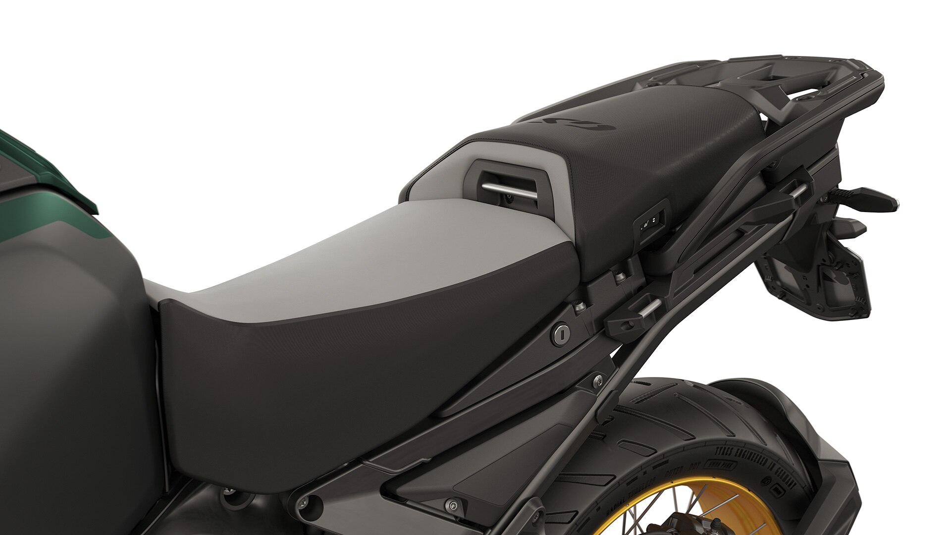 Comfort rider's seat and comfort passenger seat including seat heating