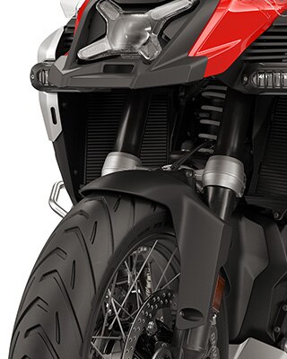 Robust hand-protector bar/highly integrated additional headlight