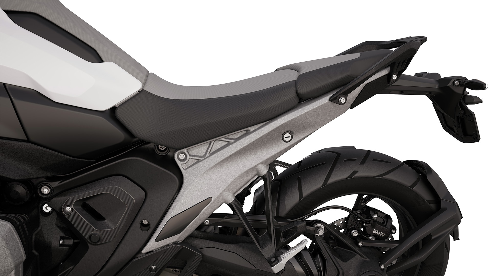 The rear with passenger seat and grab handles of the R 1300 GS from BMW Motorrad