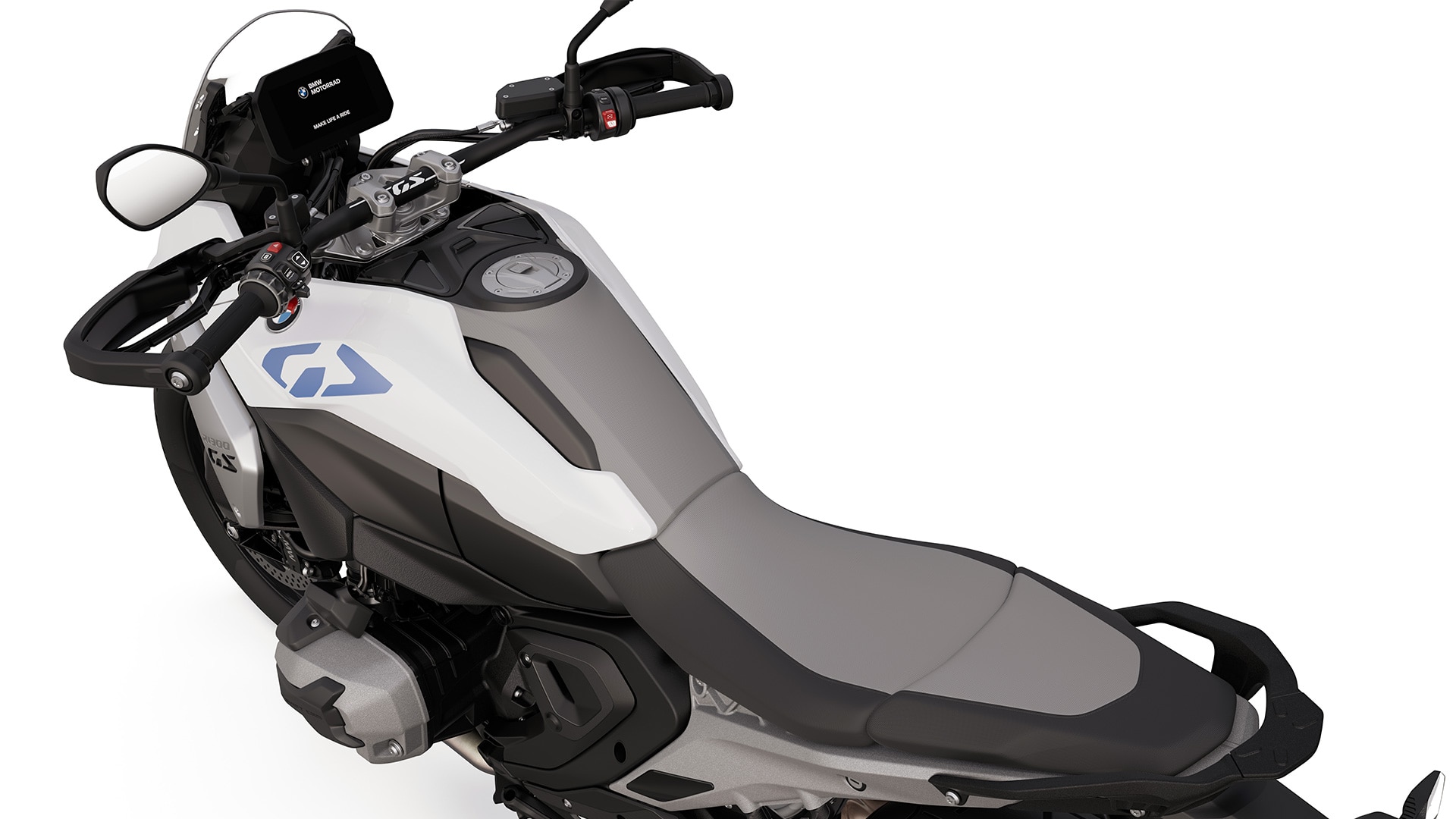 The continuous tank seat line of the R 1300 GS from BMW Motorrad