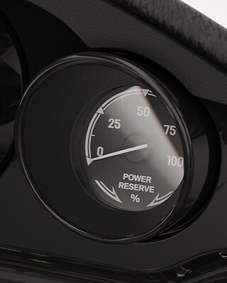 Power Reserve display as a traditional round instrument.