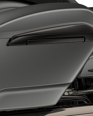 Detailed image of the side case of the R 18 Roctane from BMW Motorrad