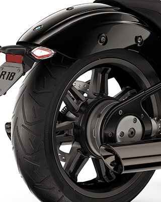 The 18” rear wheel