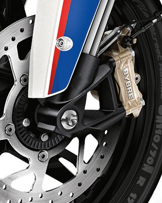 Gold brake calipers.