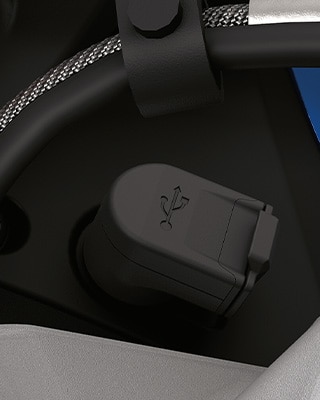 USB charging socket of the R 1250 RS