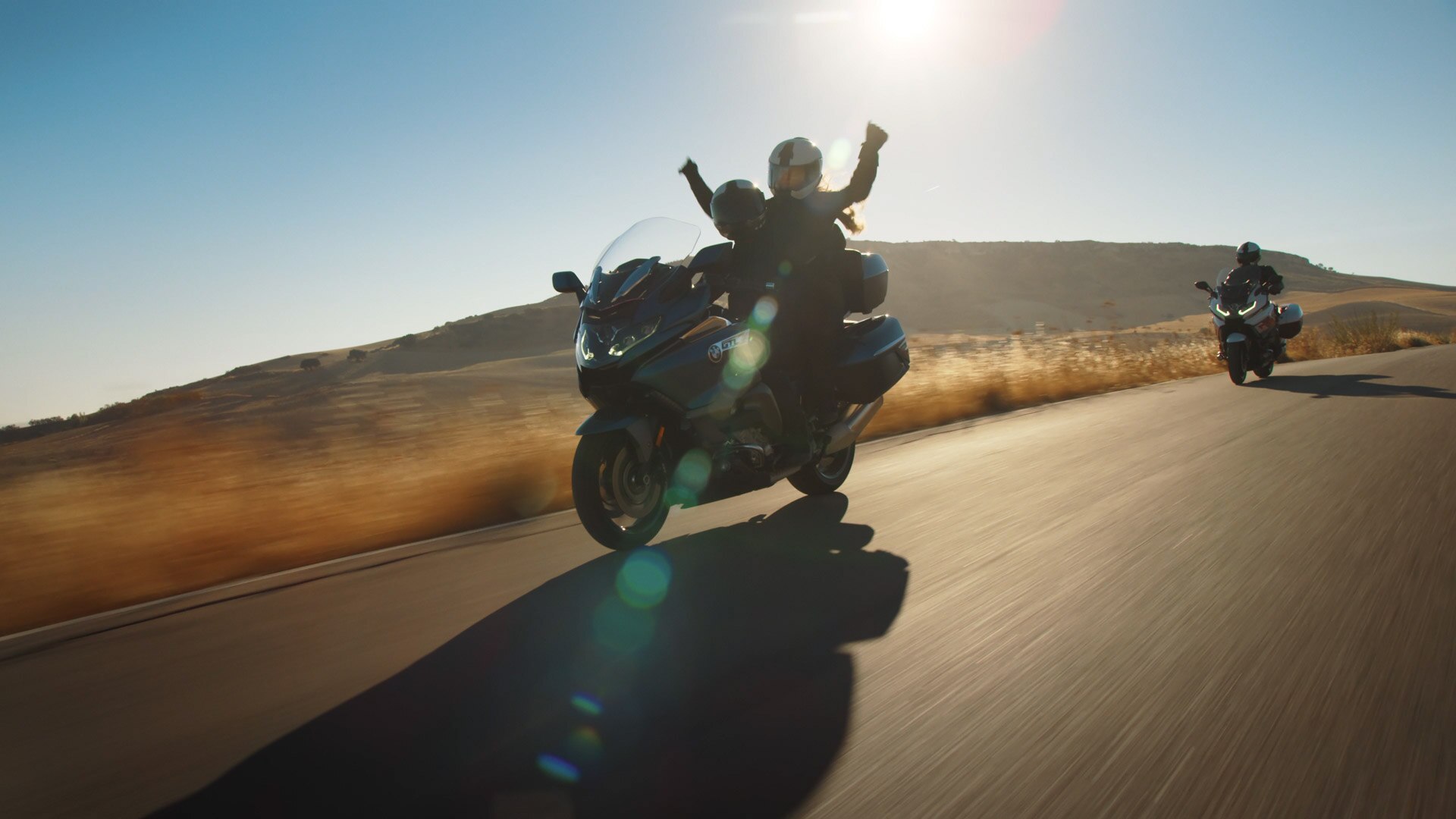 Shots of a moving K 1600 GTL.