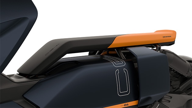 Black and orange floating seat.